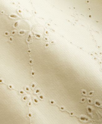 Women's Cotton Eyelet Scallop Hem Jacket