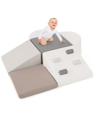 6-Piece Soft Play Set for Toddlers with Climbing Triangle and Ramp