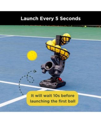 Portable Pickleball Pitching Machine with 4 Adjustable Angles Includes 9 Standard Size Pickleballs Battery or Power Bank Powered