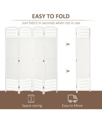 4 Panel Room Divider Folding Privacy Screen 5.6' Room Separator