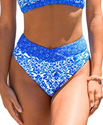 Women's Indigo Tile Ornate Bikini Bottoms