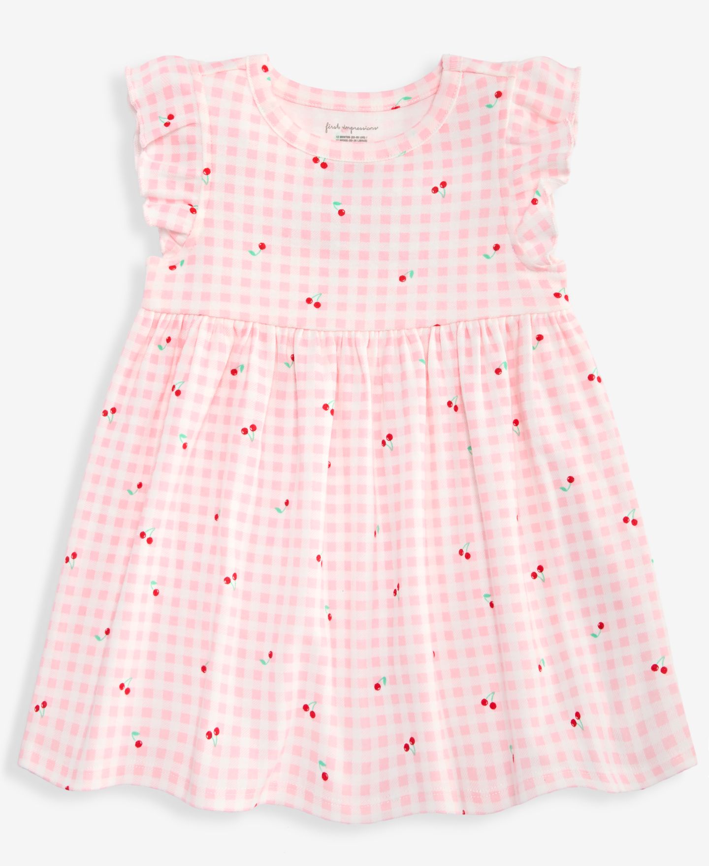 Платье First Impressions Cherry-Print Gingham для девочек-малышей — фото 1