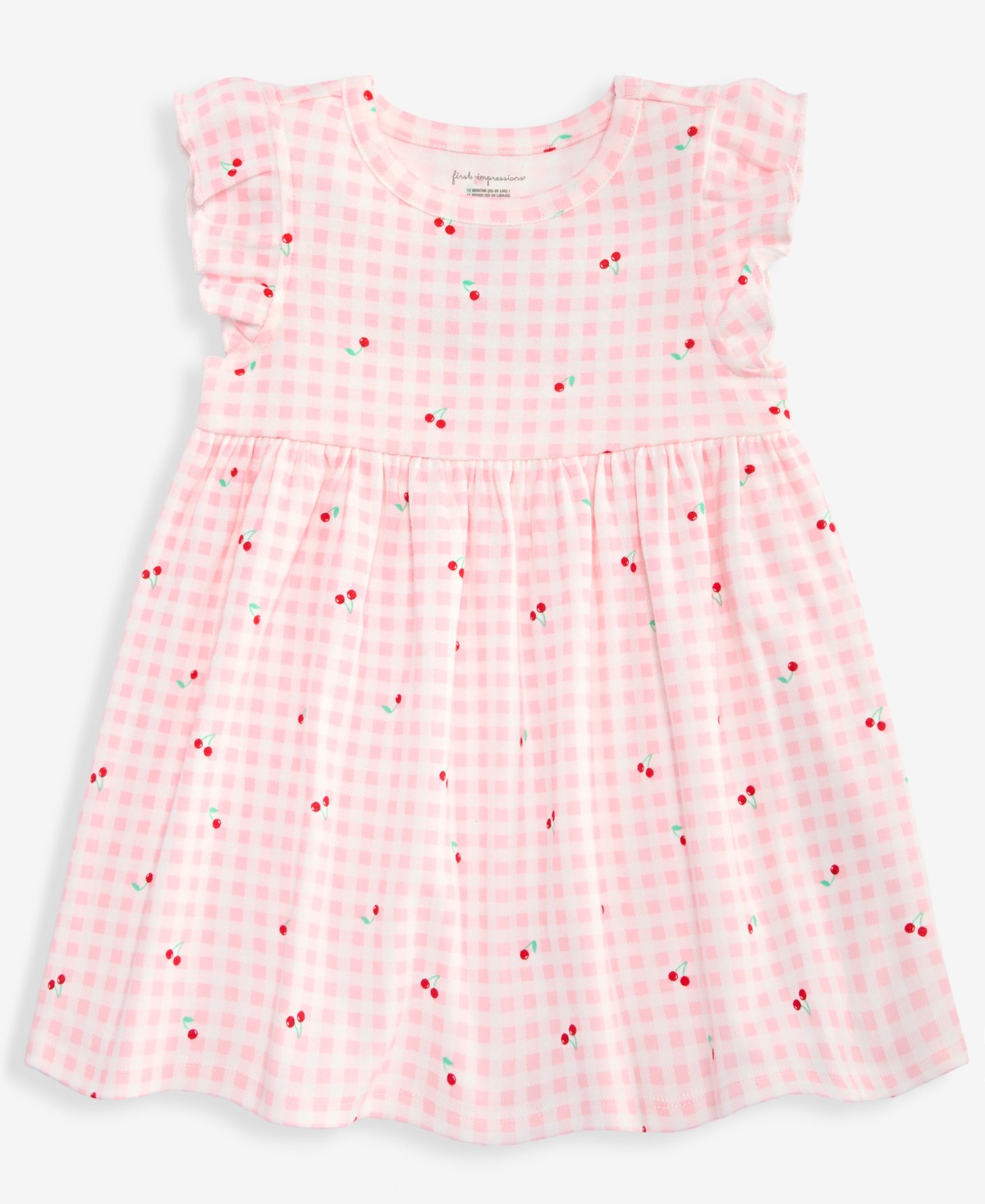 Детские First Impressions Baby Girls' 0M-24M Cherry-Print Gingham Dress — фото 1