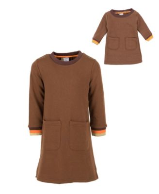 Big Girls Matching Doll Long Sleeve Tunic Sweatshirt Dress