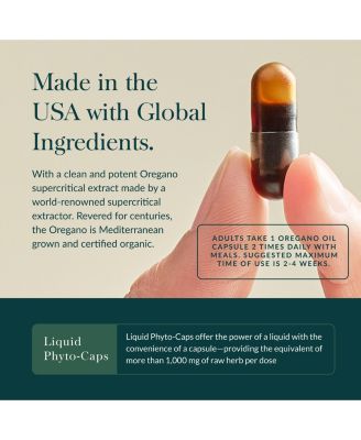 Oil of Oregano - Immune & Antioxidant Support Supplement - Oregano Oil, Carvacrol & Thymol - 120 Liquid Phyto-Caps (120 Servings)