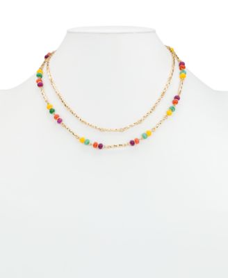 Gold-Tone Plated Triple Modular Necklace