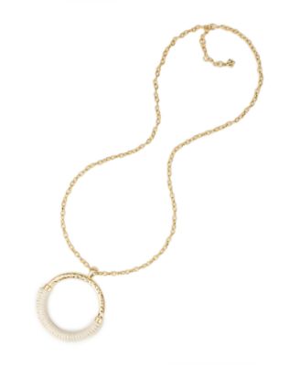 Gold-Tone Plated Wrapped Ring Pendant Necklace