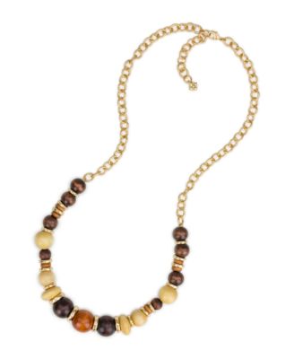 Gold-Tone Plated Long Beaded Necklace