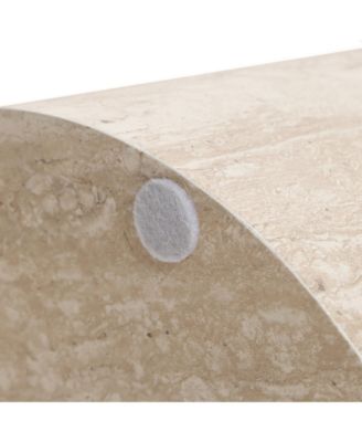 Stone Pattern Engineered Wood 19.7-Inch Tall Round End Table & Nightstand – Modern Side Table for Living Spaces