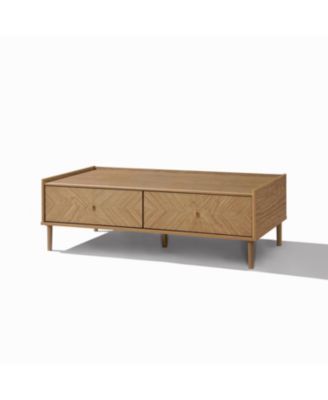 Summer Oak Manufactured Wood 2 Drawer Coffee Table