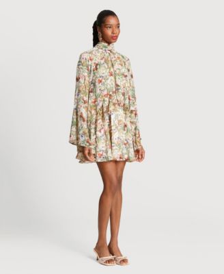 Women’s High Neck Ruffle Mini Dress