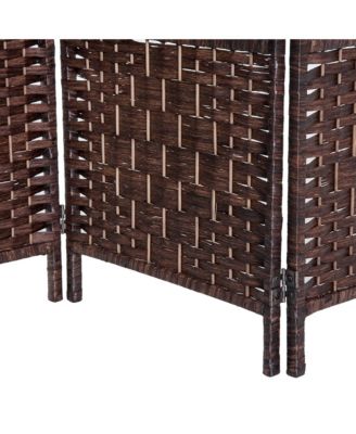 4 Panel Resin Wicker Folding Room Divider Privacy Screen Home Office Decor
