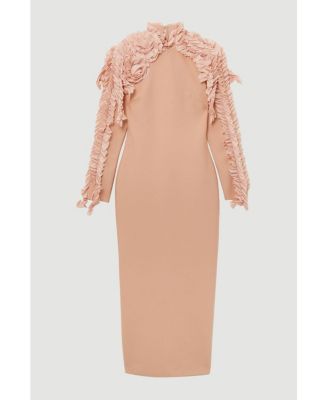 Women's Bandage Rosette Midi Detail Dress