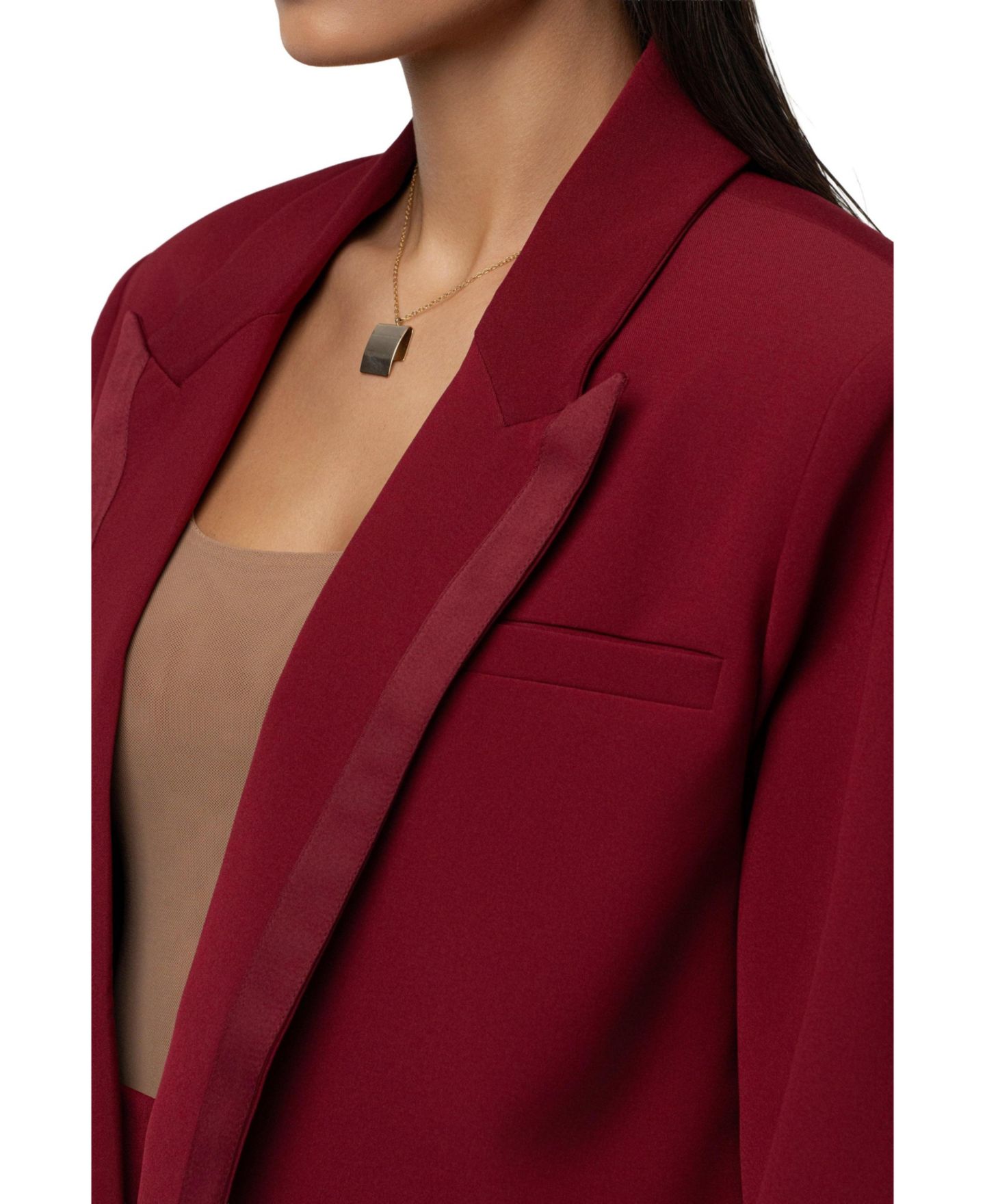 Женский пиджак JLUXLABEL Suite Life Woven Blazer, цвет: Бордовый — фото 10