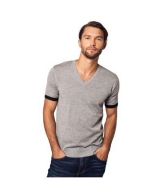 Men's Striped Short Sleeve Cashmere T-shirt