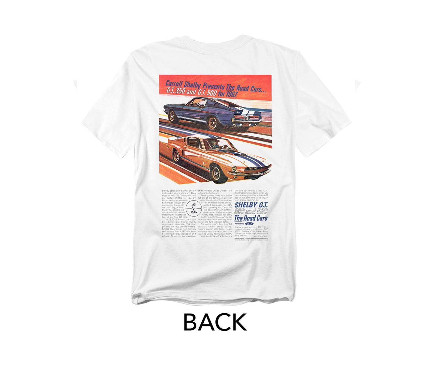 Мужская футболка Mustang Shelby Watercolor AD Front Back, цвет: Белый — фото 2