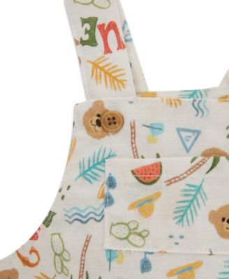 Baby Boys' Short-Sleeve Bodysuit, Shortall, and Bucket Hat, 3-Piece Set