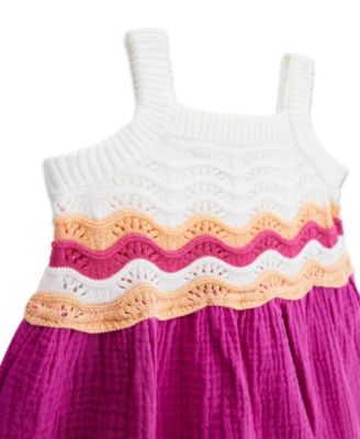Baby Girls' Sleeveless Crochet Dress and Matching Bloomer