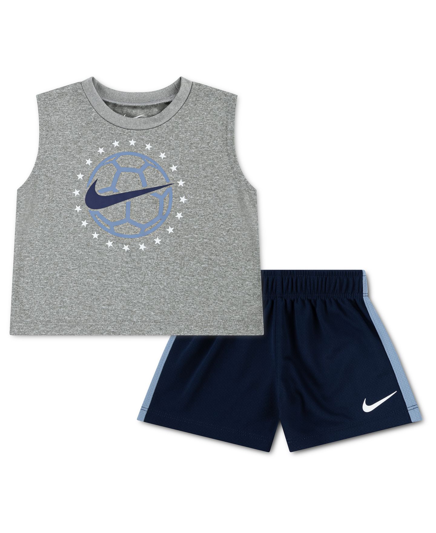 Детский комплект Nike Goal Mode для малыша: майка и шорты, 2 предмета, цвет: Тёмно-синий / Серый — фото 1
