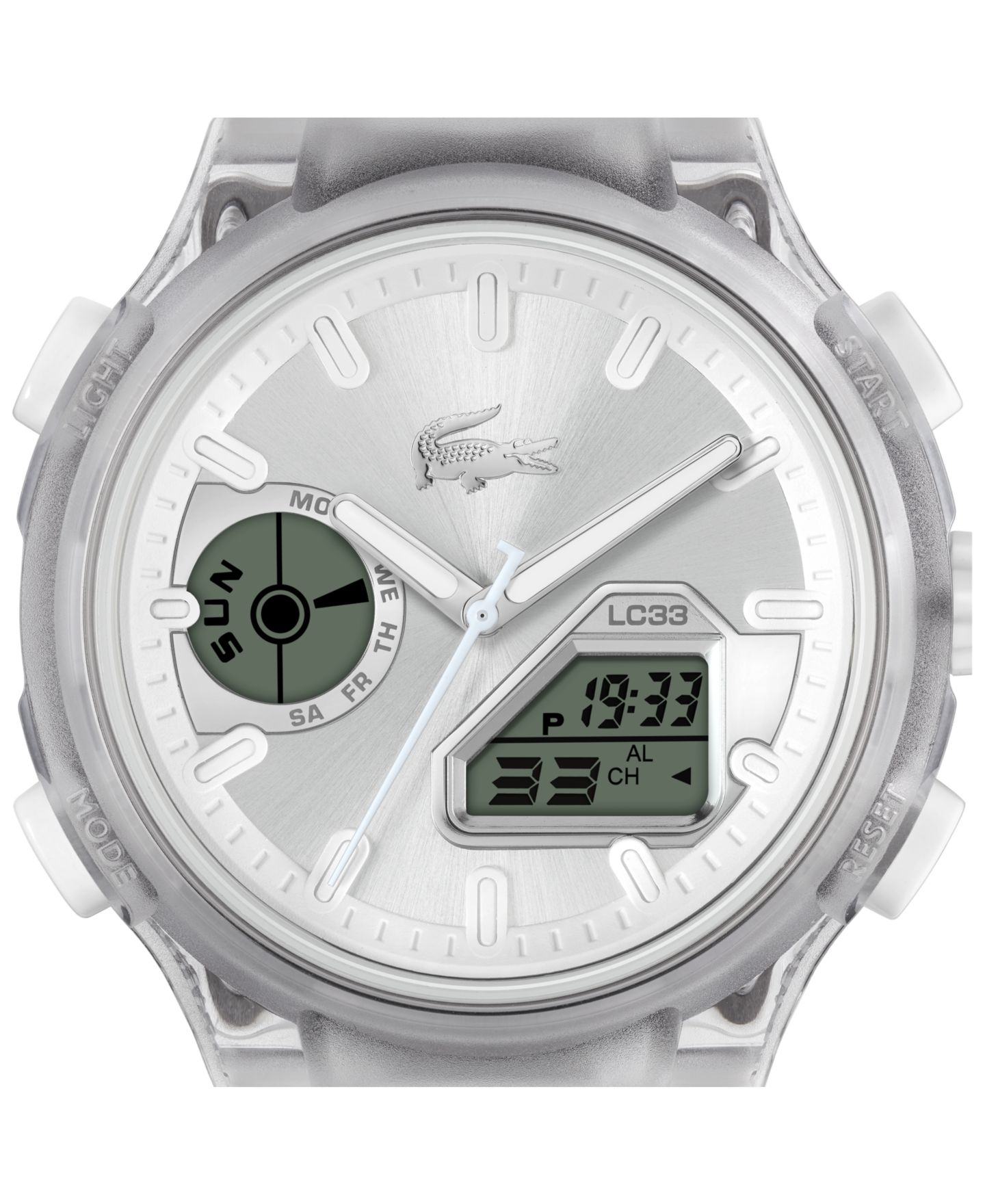 Мужские часы Lacoste LC33 White Silicone Strap Watch, 44.8mm — фото 4