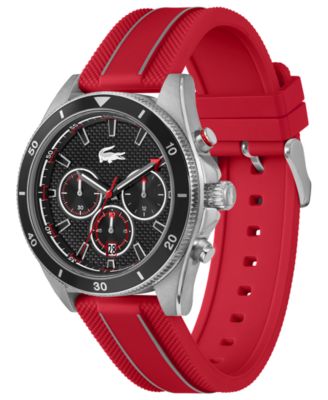 Men's Mainsail Red Silicone Strap Watch, 43mm