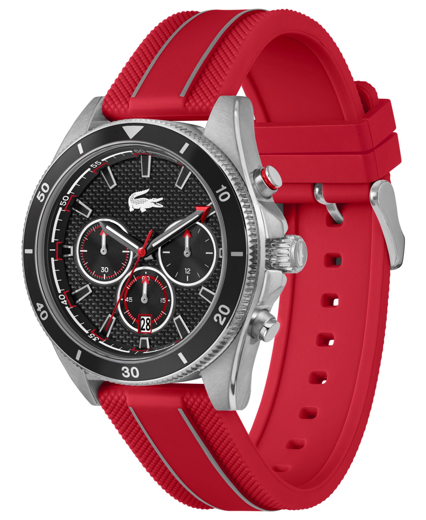 Мужские часы Lacoste Mainsail Red Silicone Strap Watch, 43mm — фото 2