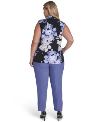 Plus Size V-Neck Printed Top