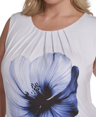 Plus Size Printed Pleated Camisole Top