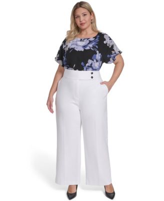 Plus Size Wide-Leg Mid-Rise Pants