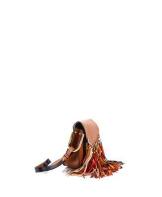 Small Multicolor Fringe Hudson Bag Leather