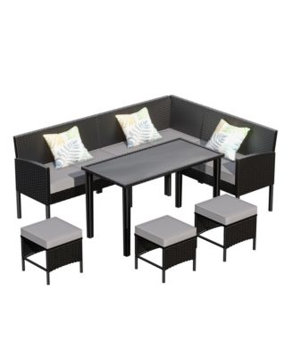 Small space patio furniture 7-piece outdoor furniture set