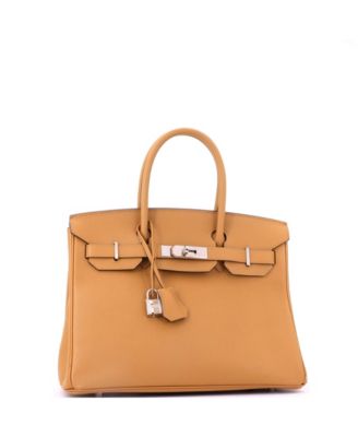 Birkin 30 Handbag Brown Epsom with Palladium Hardware