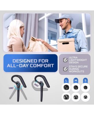 Wireless Bluetooth Headset with Noise-Cancelling Microphone and Charging Case