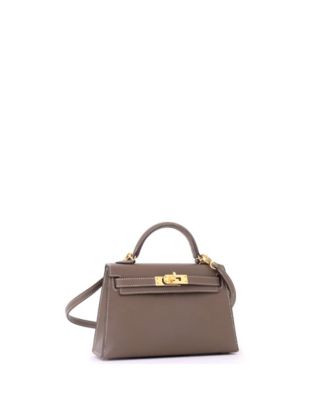 Kelly 20 Handbag Grey Epsom with Gold Hardware