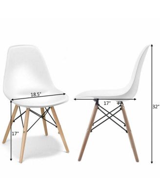 Set of 2 Dining Chairs Mid Century Modern Wooden Legs Kitchen Living Room