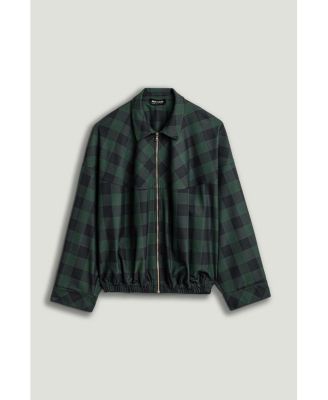 Women's Checked Zip-Front Jacket