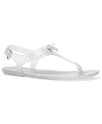 MICHAEL Women's Eva Buckle Thong Jelly Flat Sandals