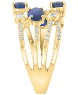 Sapphire (2 ct. t.w.) & Diamond (3/8 ct. t.w.) Ring in 14k Yellow Gold