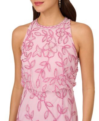 Women's Beaded Sleeveless Long Dress