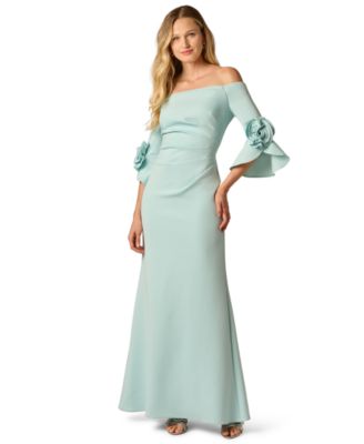 Rosette Off-The-Shoulder Gown