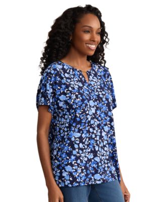 Petite Regular Fit Short-Sleeve Round Neck Jersey