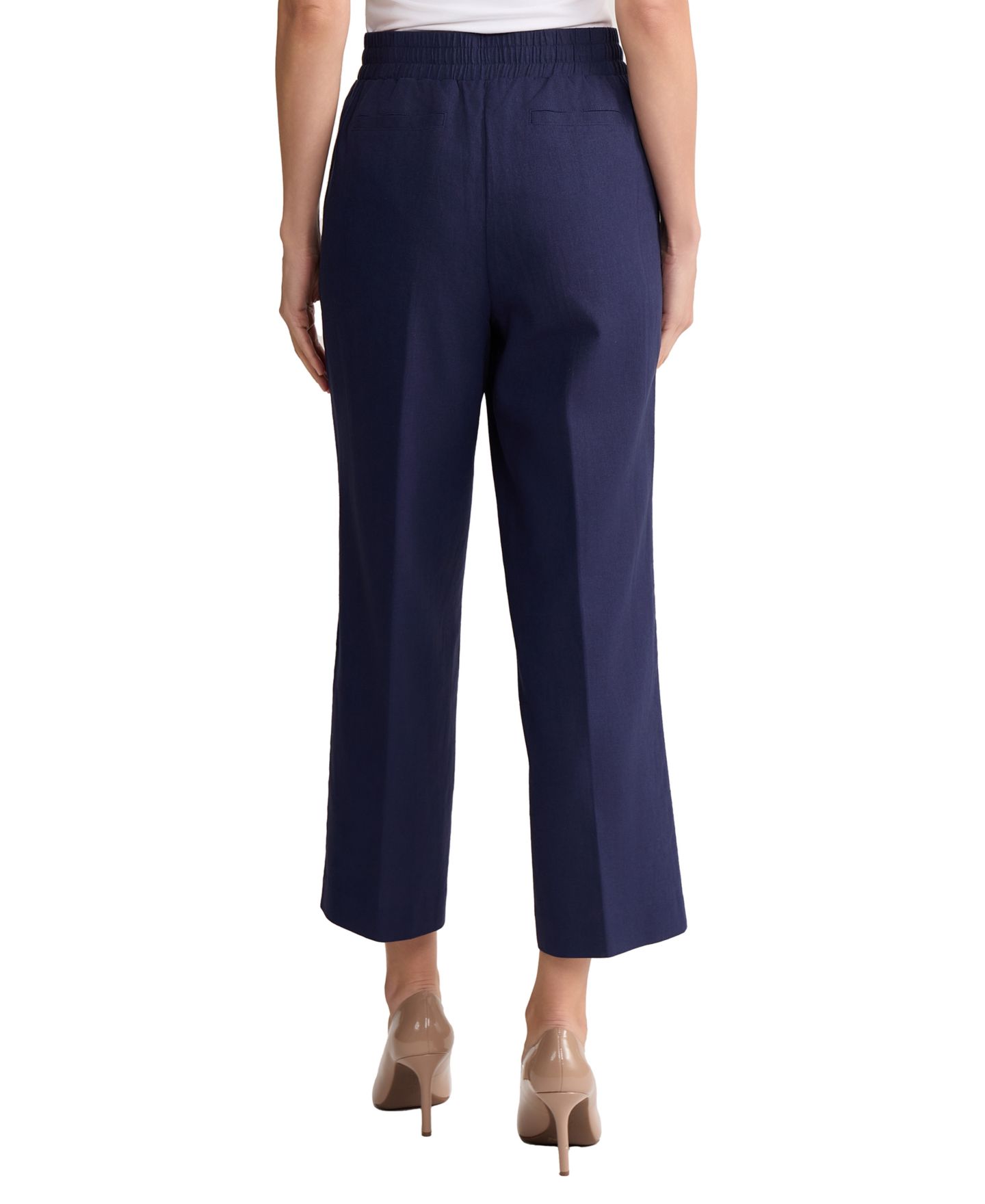 Женские брюки Jones New York Petite Mid-Rise Welt Pocket Linen Casual, цвет: Синий — фото 3