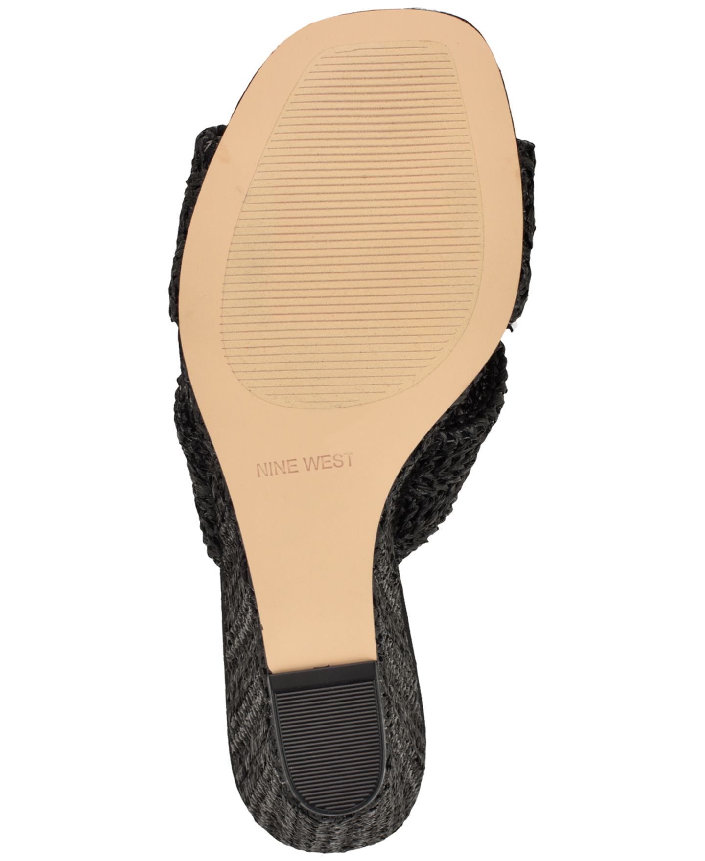 Женские сандалии Nine West Nejia Woven Slip-On Wedge, цвет: Чёрный — фото 5