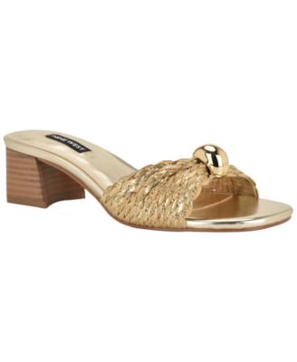 Women's Gerry Ornamented Slip-On Block Heel Dress Sandals