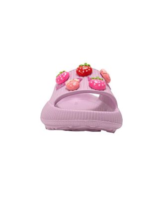 Little Girls Girls  EVA Slide – Lightweight Comfy Slide Sandals with Strawberry Charms
