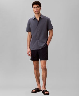 Men's Straight Seersucker Elastic 7" Shorts