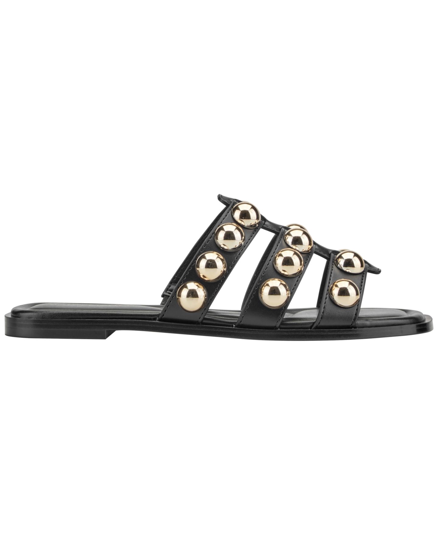 Женские сандалии Marc Fisher Zalary Ornamented Strappy Slip-On, цвет: Чёрный / Золотой — фото 2