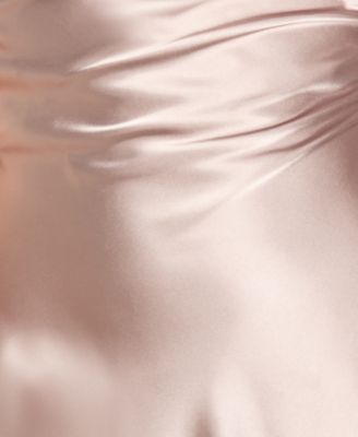 Juniors' Drape Back Cowl Neck Long Gown