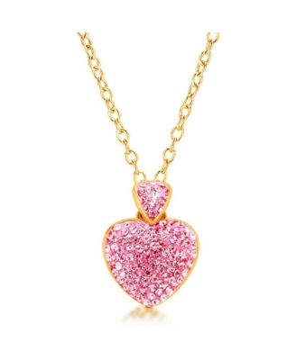 Girls 18K Plated Hypoallergenic Heart Pendant Necklace
