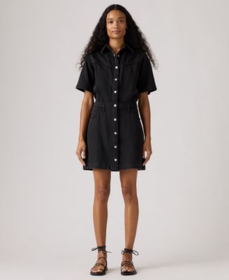 Premium Women's Short-Sleeve Logan Western Denim Dress